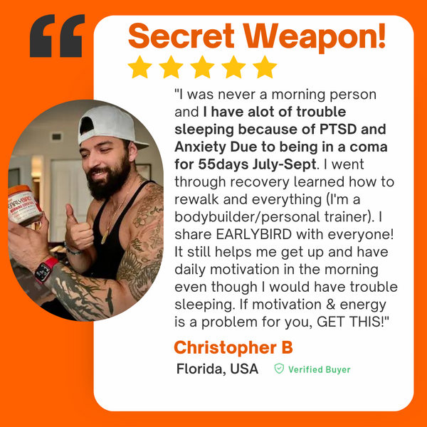 EarlyBird Morning Cocktail w/ FREE Cocktail Shaker, Gift Card, Custom Morning Routine, E-Book