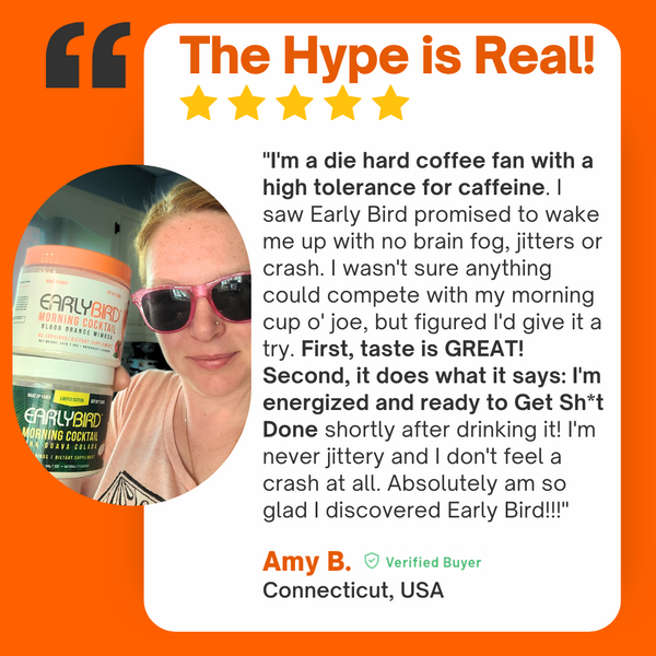 EarlyBird Morning Cocktail w/ FREE Cocktail Shaker, Gift Card, Custom Morning Routine, E-Book