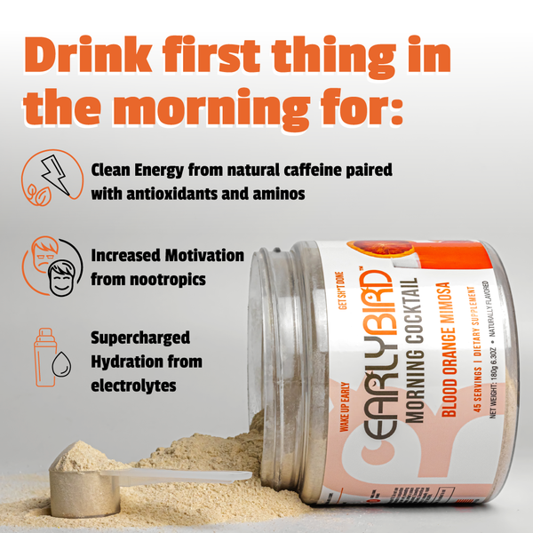EarlyBird Morning Cocktail w/ FREE Cocktail Shaker, Gift Card, Custom Morning Routine, E-Book