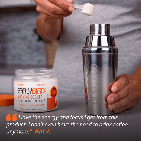 EarlyBird Morning Cocktail w/ FREE Cocktail Shaker, Gift Card, Custom Morning Routine, E-Book